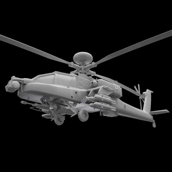 helicopter ah-64 apache 3d model - AH-64 Apache by Stubborn3D
